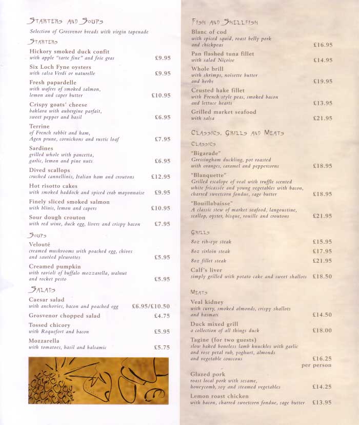 Chester Tourist Grosvenor Hotel La Brasserie