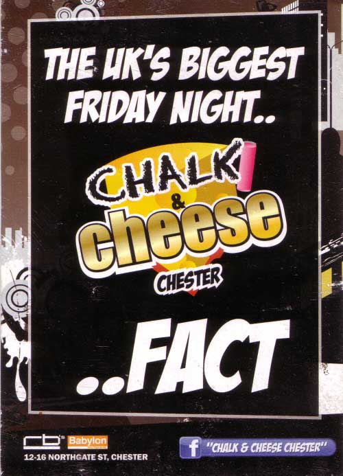 Chester Tourist RB's Events Chalk 'n' Cheese Chester