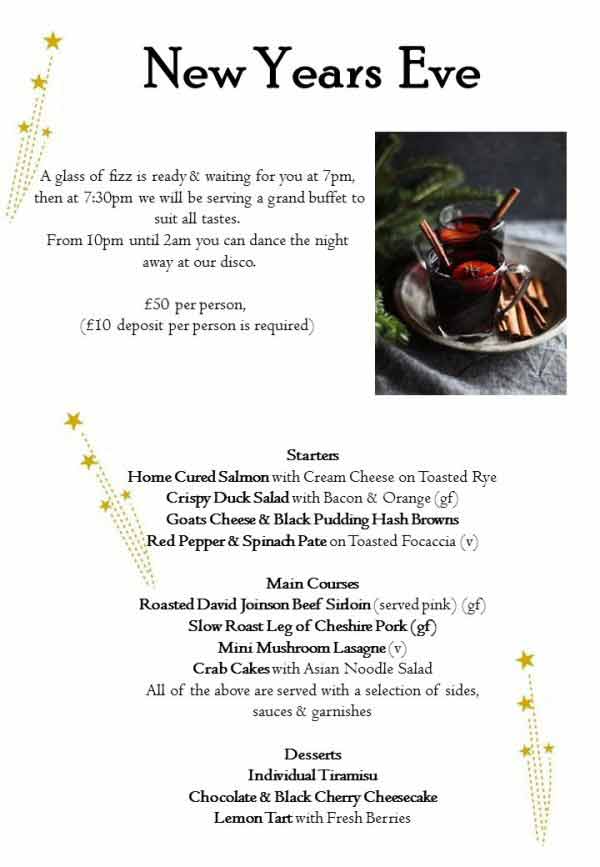 Chester Tourist The Ring O' Bells Menu