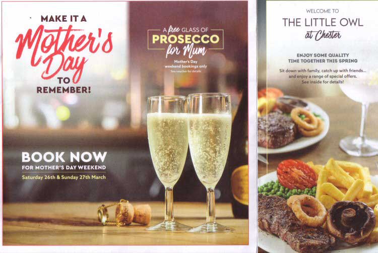 Chester Tourist Little Owl Menu