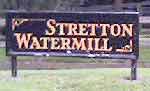 Stretton Watermill Sign from the single track road