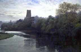 Painting of St. Johns 	Church from the River Dee from Boughton