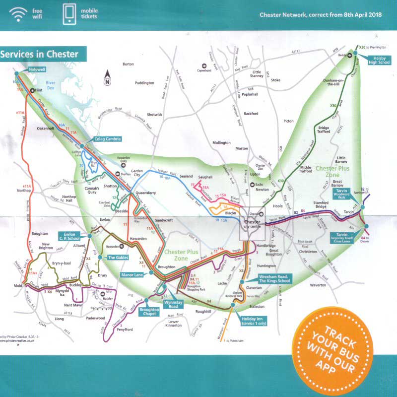 chester bus tour route map