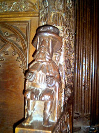 Chestertourist.com - The Chester Pilgrim carved in the choir stalls.