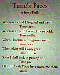 Chestertourist.com - Times Paces - A Poem on a Clock by Henry Twells 2