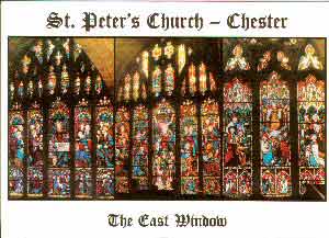 St Peter's Church Chester East Windows Post Card