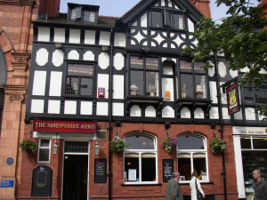 Shropshire Arms located on Northgate Street next to the Library. Please click for Pub Review